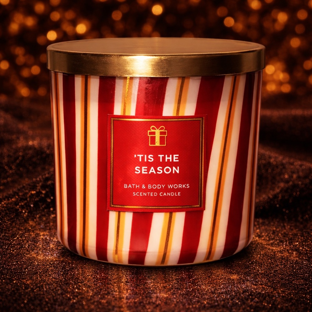 Bath & Body Works 'Tis the Season 3-Wick Candle, 14.5 oz Holiday Apple Cinnamon